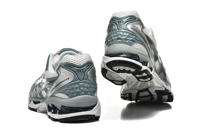 ASICS Gel-Kayano 14 White Silver Orange Running Shoes 24