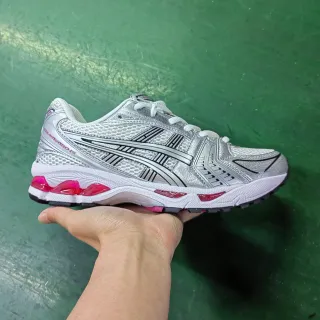 ASICS Gel-Kayano Silver and Pink Running Shoes