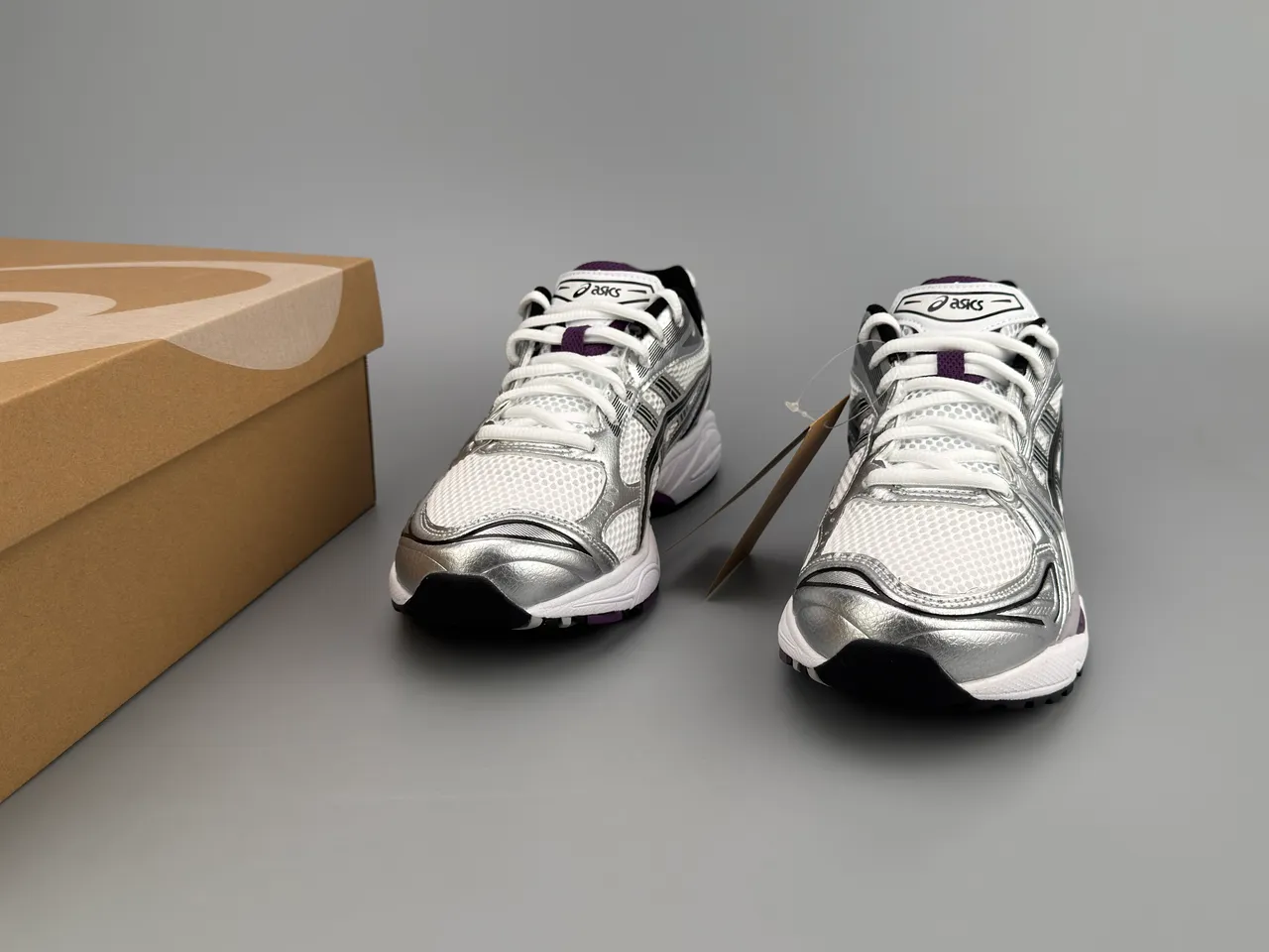 ASICS Gel-Kayano Argent Blanc Violet Chaussures de course 2