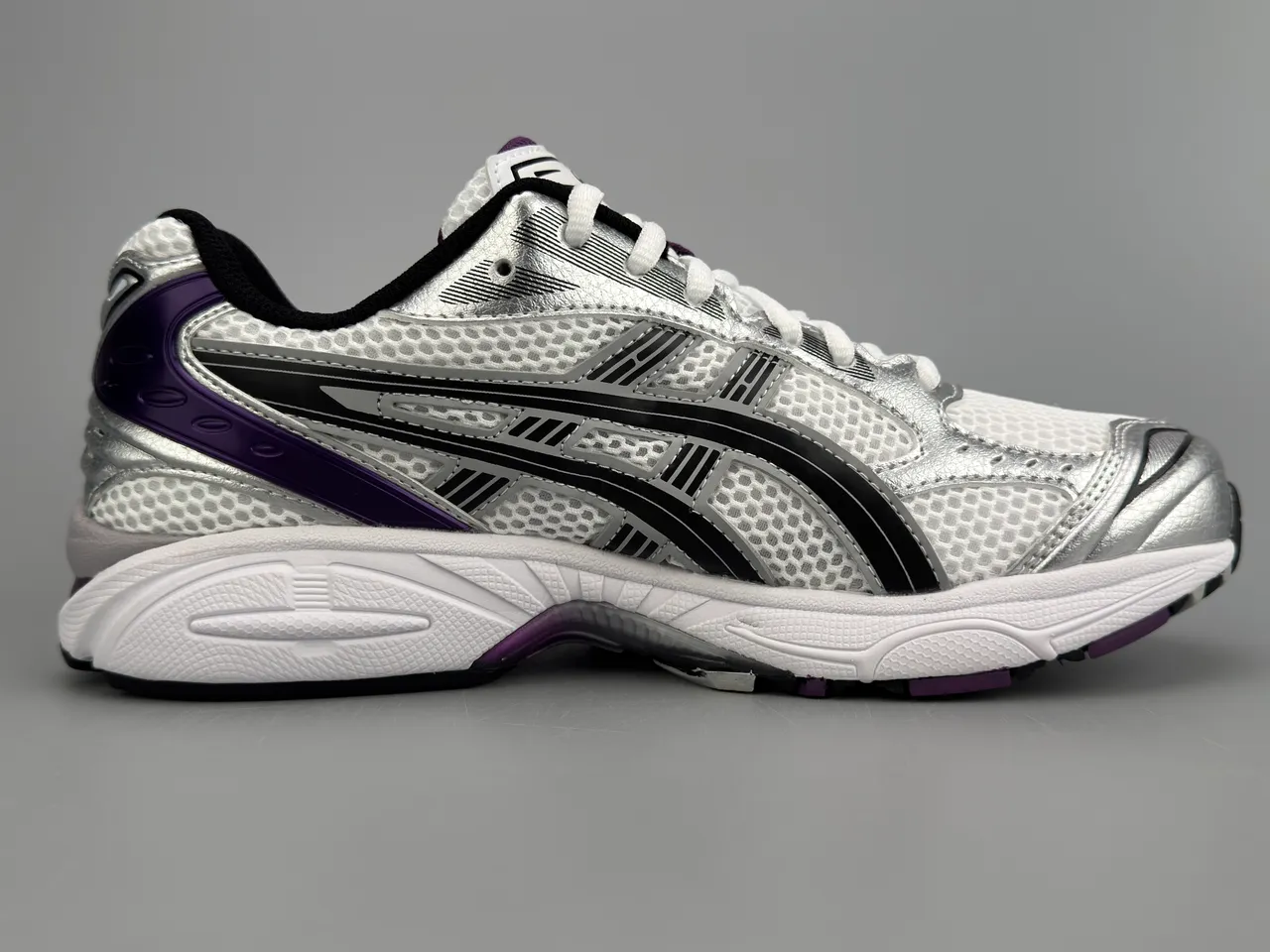 ASICS Gel-Kayano Argent Blanc Violet Chaussures de course 10