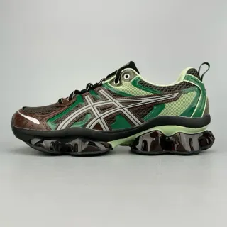 ASICS Green Brown Mesh And Synthetic Overlay Translucent Gel-Cushioning Pods Running Shoes