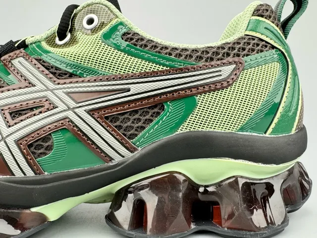 ASICS Vert Brun Maille Et Superposition Synthétique Translucide Gel-Acolchage Pods Chaussures De Course 2