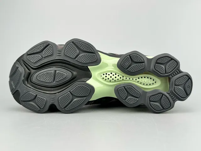 ASICS Vert Brun Maille Et Superposition Synthétique Translucide Gel-Acolchage Pods Chaussures De Course 5