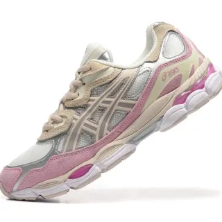 ASICS Pink Beige Multi-Material Layered Upper Pastel Suede Accents Lifestyle Sneakers