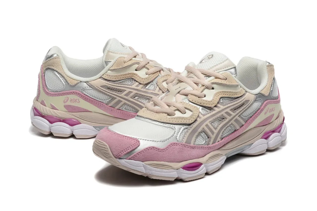 ASICS Sneakers lifestyle rose beige multi-matériau upper en couches accents daim pastel 2