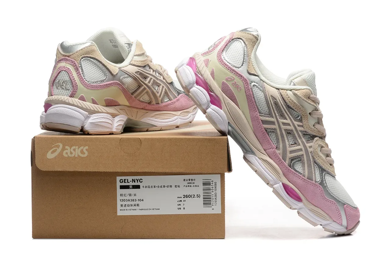 ASICS Sneakers lifestyle rose beige multi-matériau upper en couches accents daim pastel 6