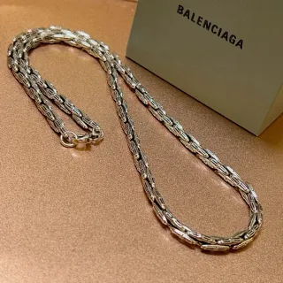 Balenciaga Braided Link Chain Silver Necklace