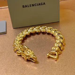 Balenciaga نقشة التنين بلون ذهبي سوار الربط الورقي