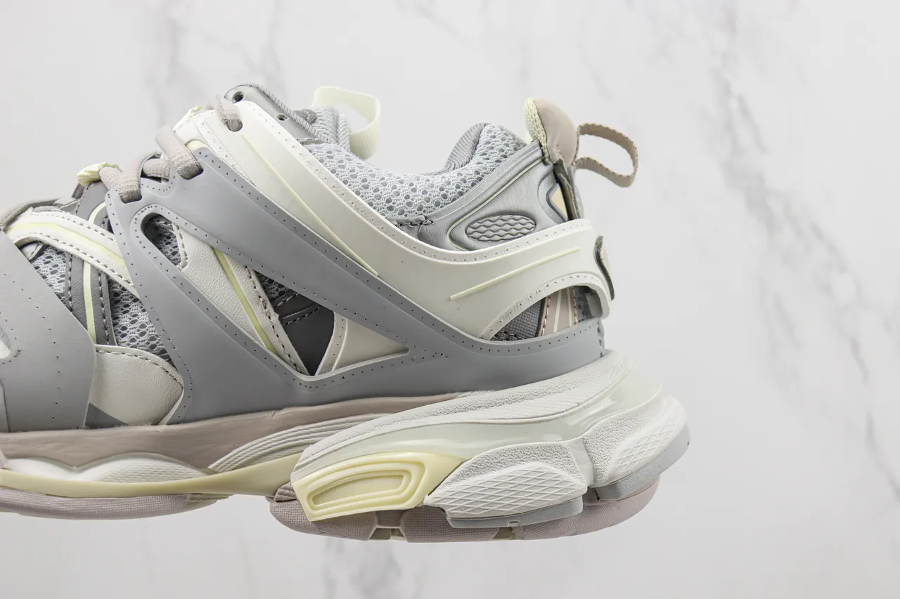 Balenciaga Gray Beige Oversized Cage-Overlay Chunky Sneakers 7