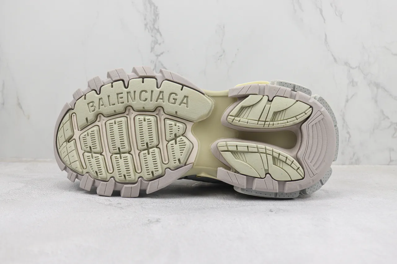 Balenciaga Gray Beige Oversized Cage-Overlay Chunky Sneakers 8
