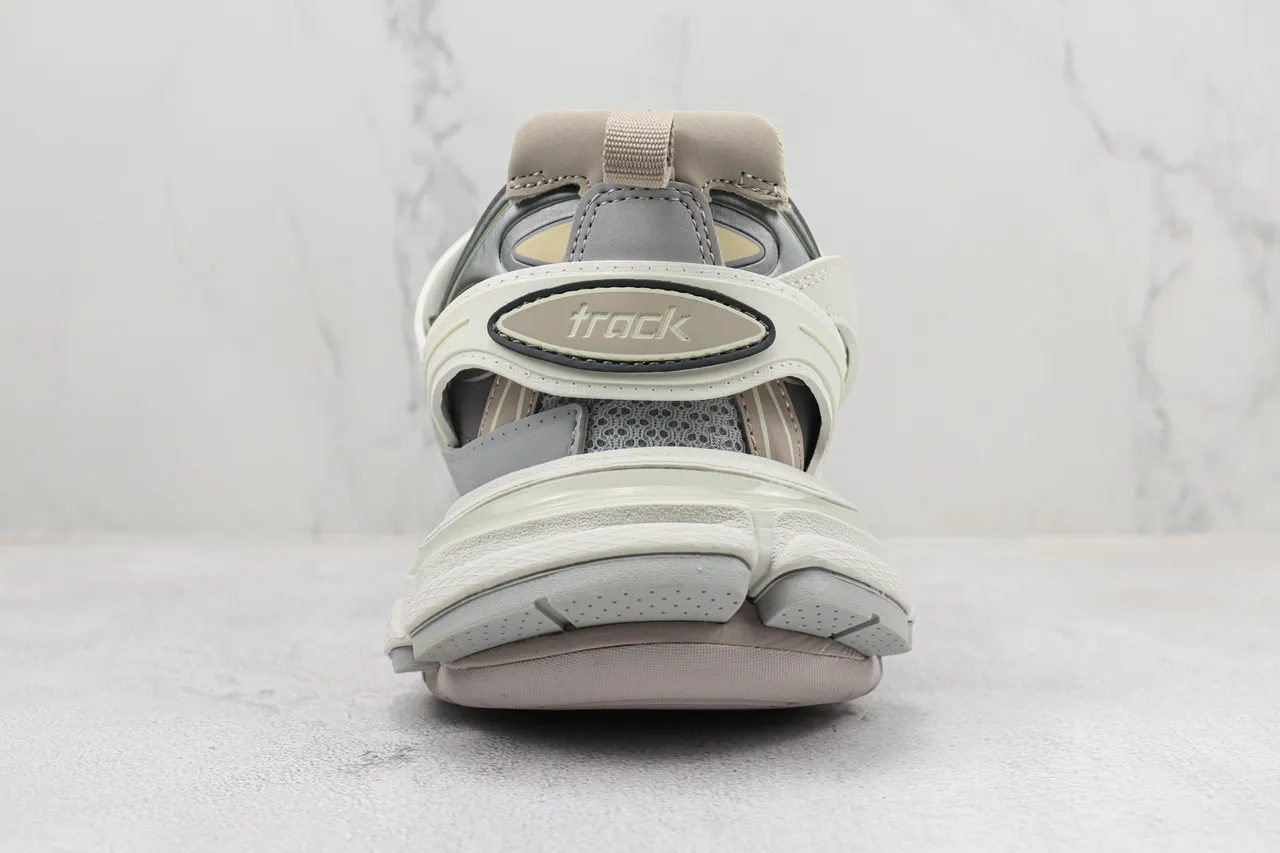 Balenciaga Gray Beige Oversized Cage-Overlay Chunky Sneakers 9