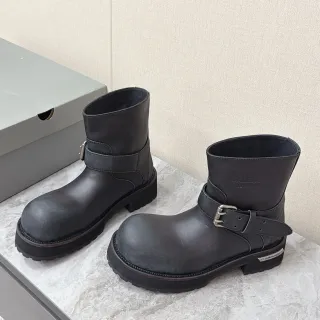 Balenciaga Le Cagole Black Buckle Strap Ankle Boots