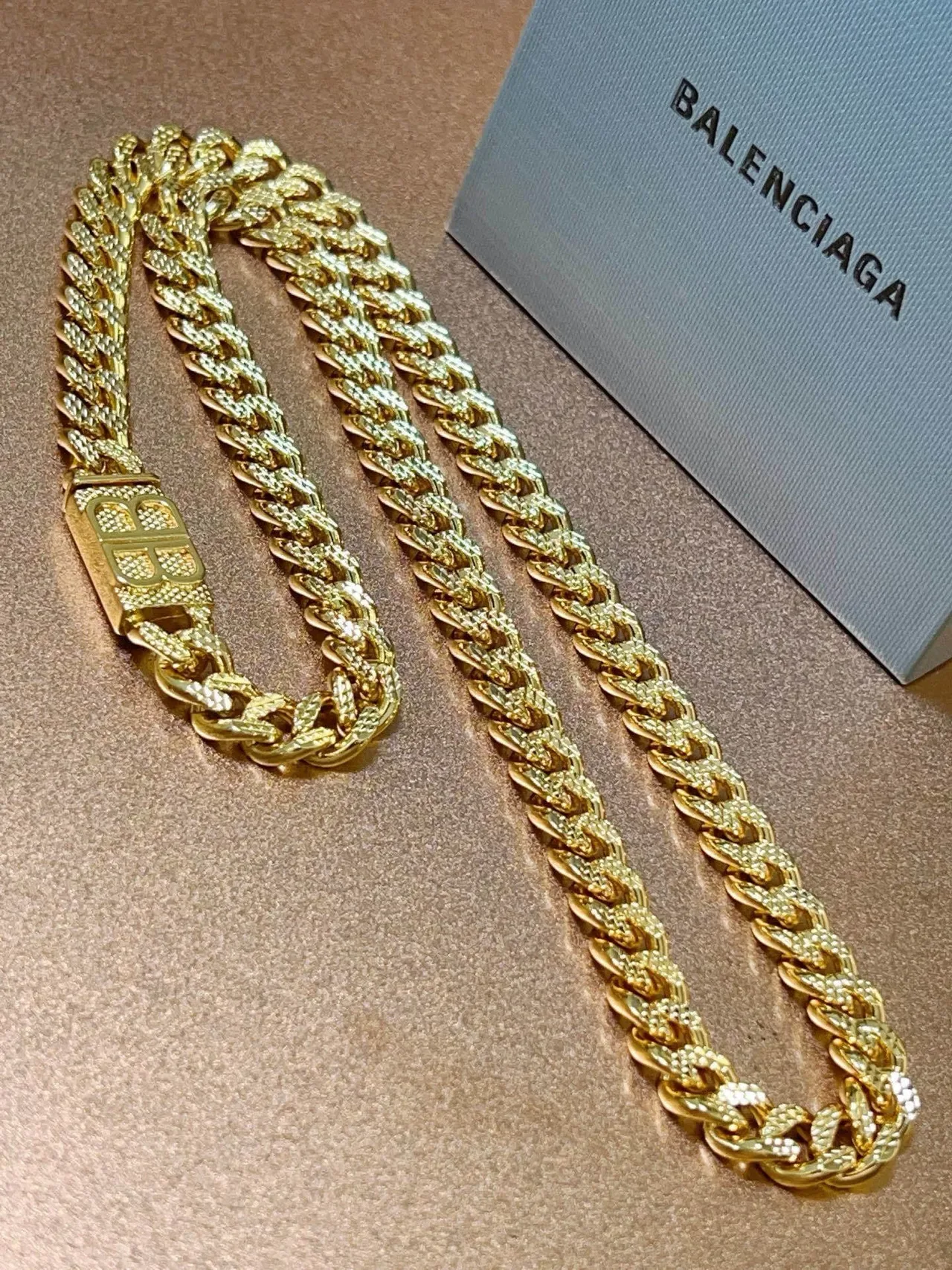 Collier Balenciaga Logo Chain Or 6