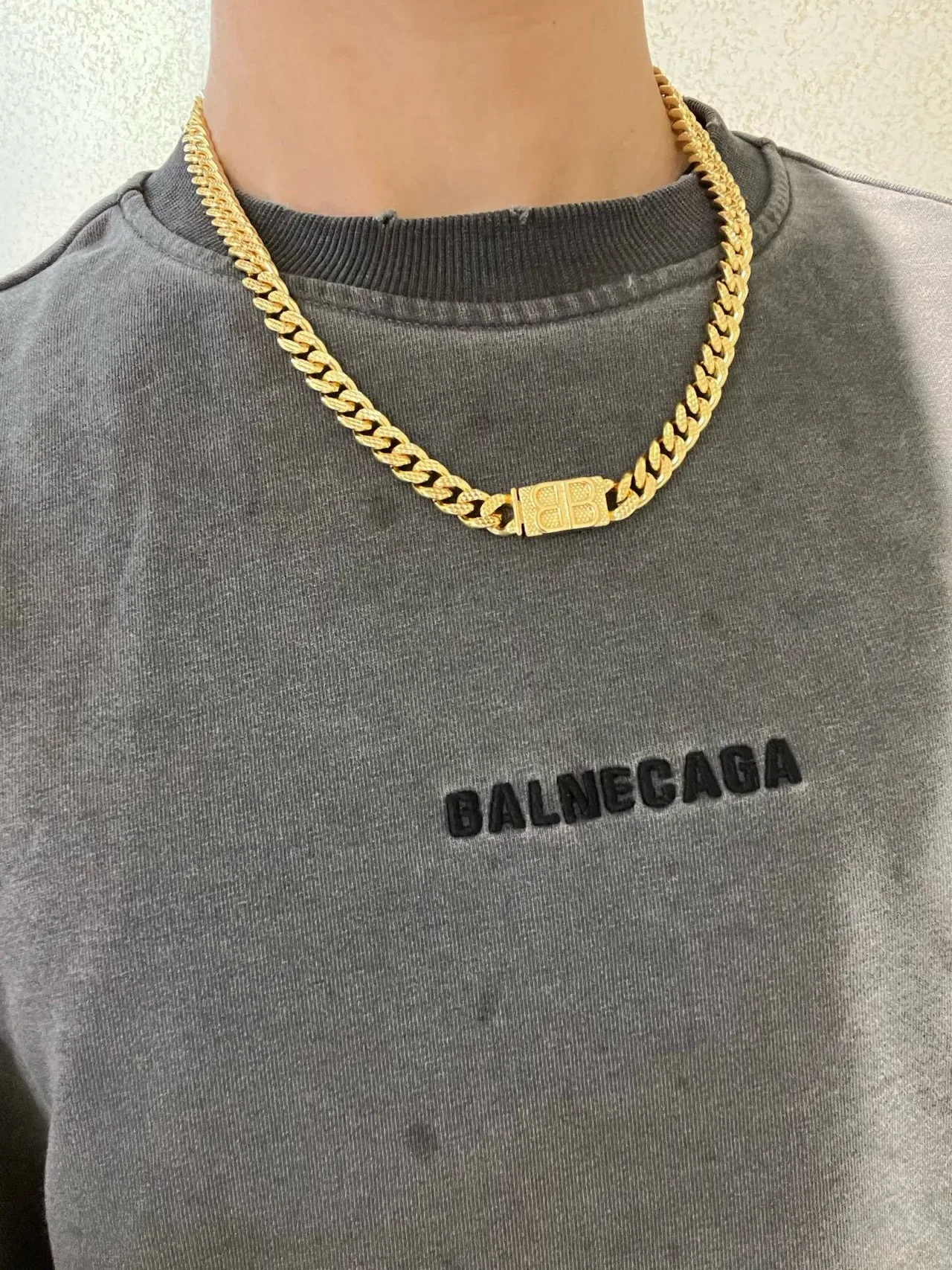 Collier Balenciaga Logo Chain Or 7