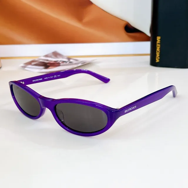 Balenciaga Lunettes de Soleil Cat-Eye Étroite avec Lentille Amber 6
