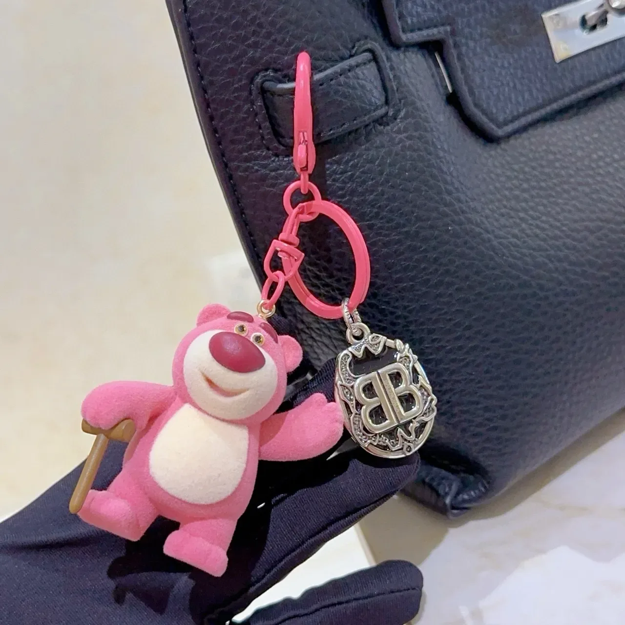 Balenciaga Pink Beige Plush Bear Figure Felt-Like Material Crossbody Bag 4