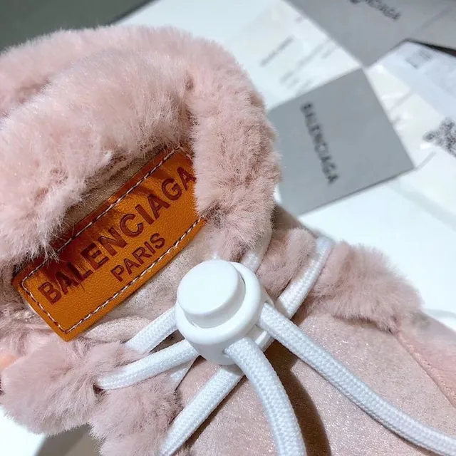 Balenciaga حذاء رياضي سميك وردي أبيض عالي الارتفاع مبطن بجلد الغنم 5