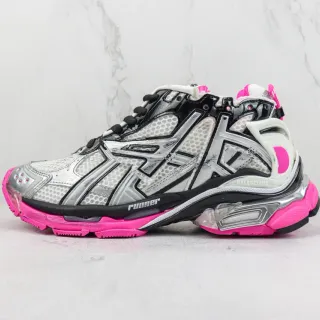 Balenciaga Runner Tênis Prateado Preto Rosa Tênis pesados