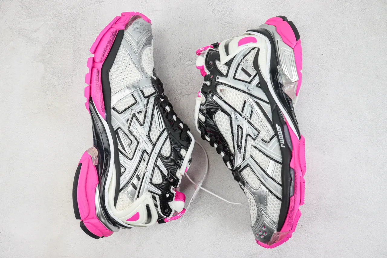 Balenciaga Runner Silver Black Pink Chunky Sneakers 2
