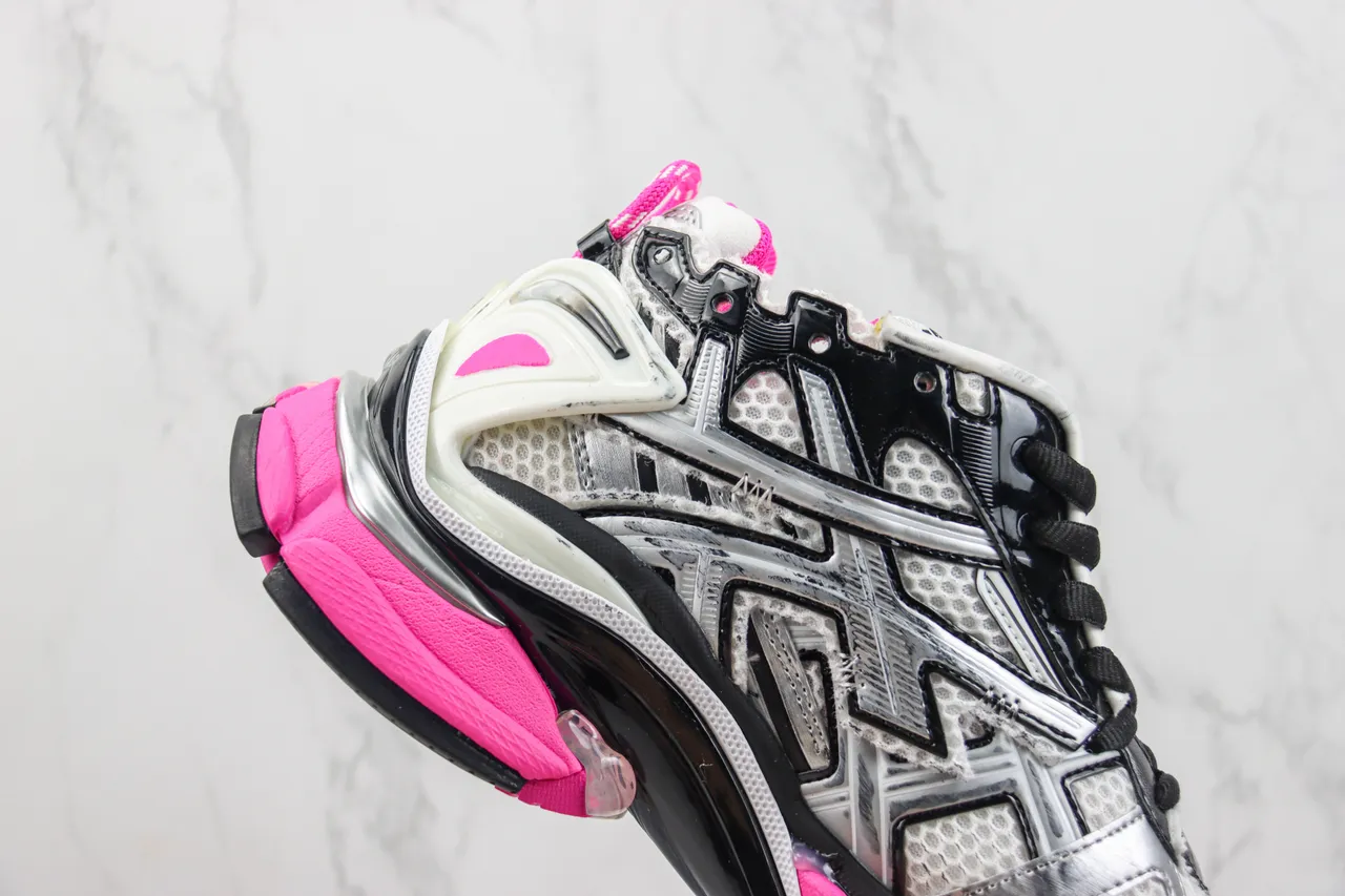 Balenciaga Runner Silver Black Pink Chunky Sneakers 5