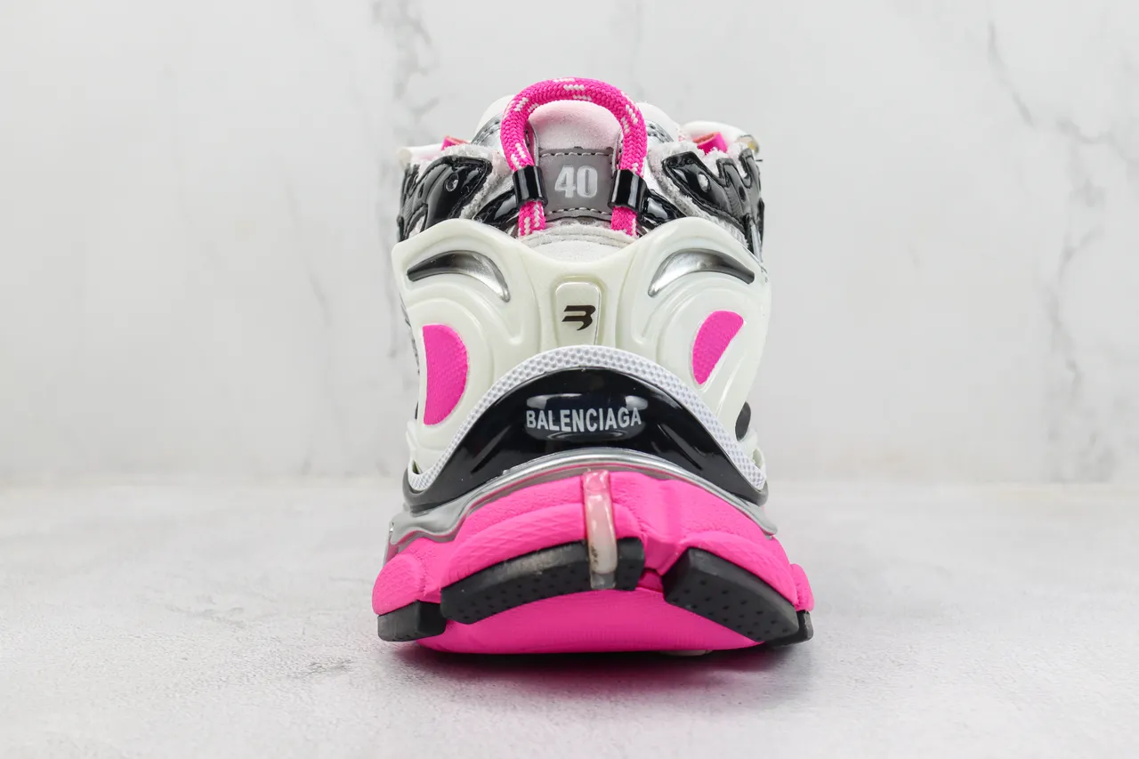 Balenciaga Runner Silver Black Pink Chunky Sneakers 9