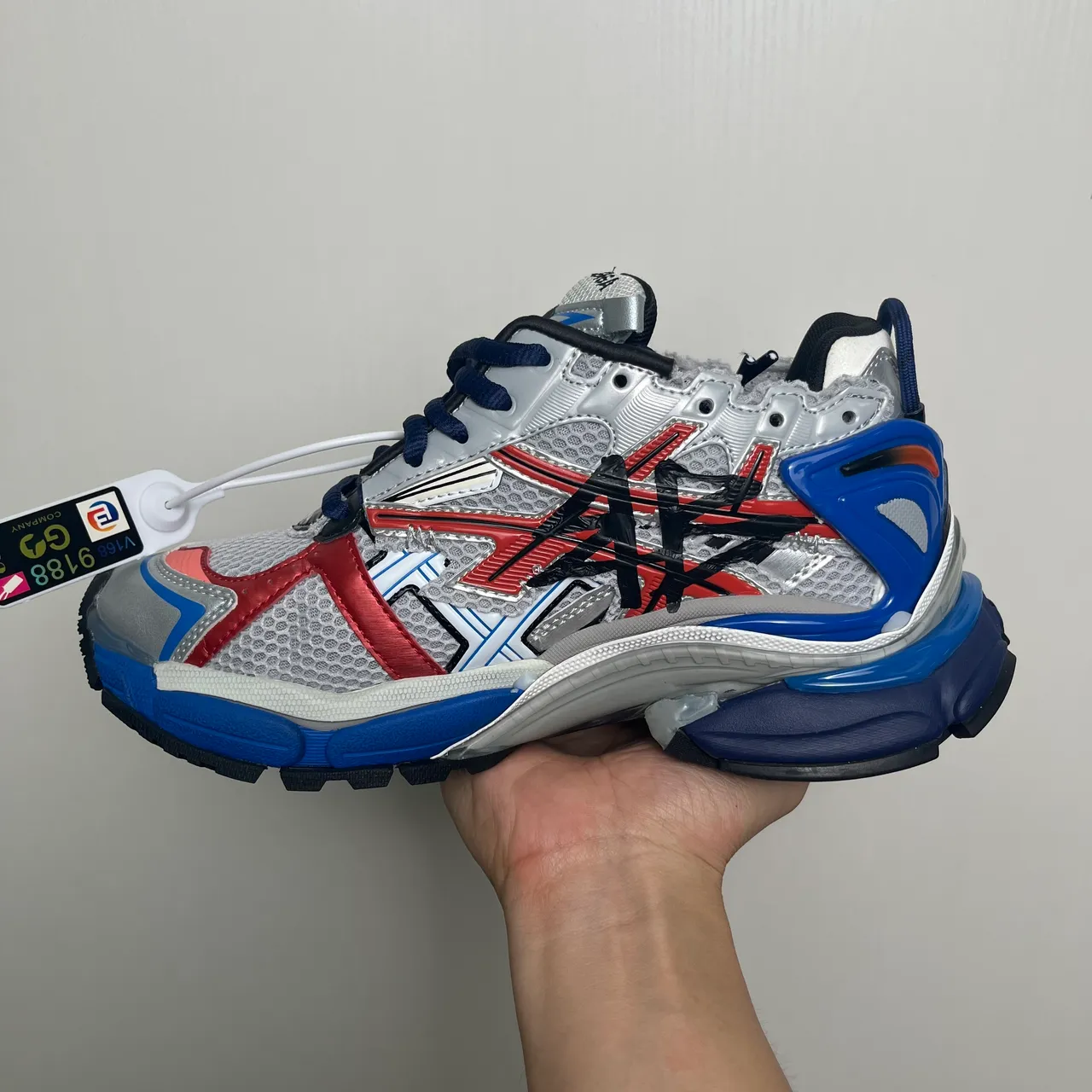 Balenciaga Runner Silver Blue Red Black Chunky Sneakers 2