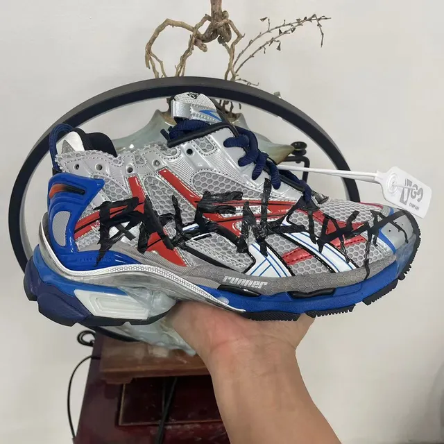 Balenciaga Runner Silver Blue Red Black Chunky Sneakers 6
