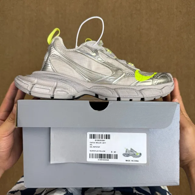 Balenciaga Speed 3.0 Prateado e Amarelo Neón Tênis Chunky 3
