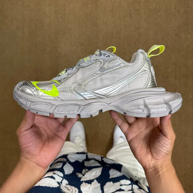 Balenciaga Speed 3.0 Prateado e Amarelo Neón Tênis Chunky 10