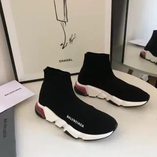 Balenciaga Speed Trainer Black White Red حذاء رياضي للأسلوب الحياتي