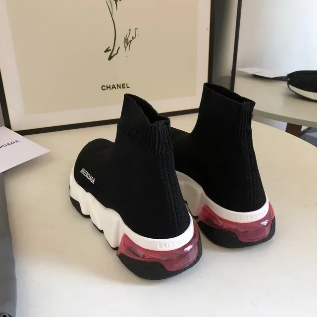 Balenciaga Speed Trainer Black White Red حذاء رياضي للأسلوب الحياتي 2