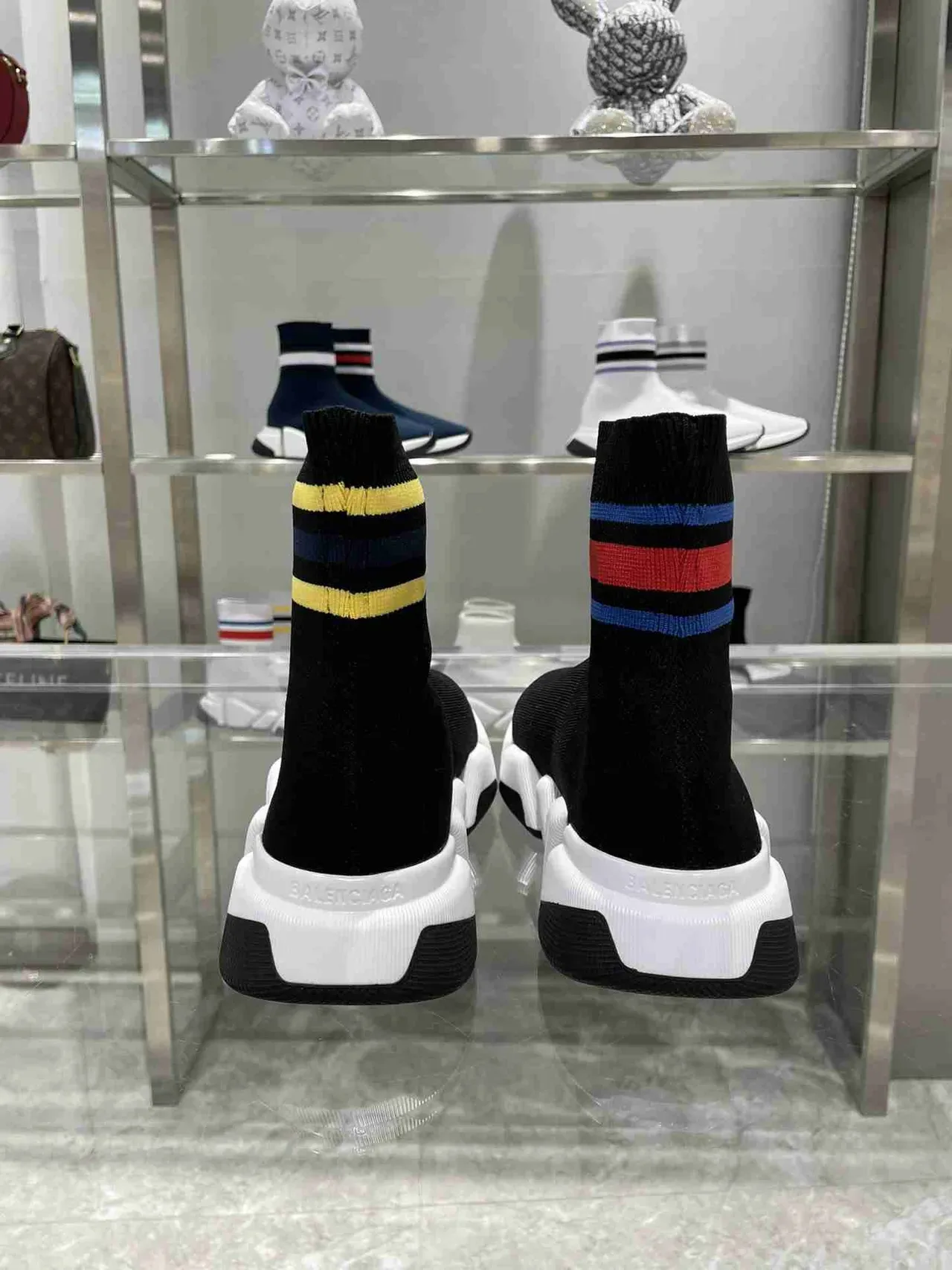 Balenciaga Speed Trainer Black White baskets lifestyle en maille avec ajustement chaussette 8