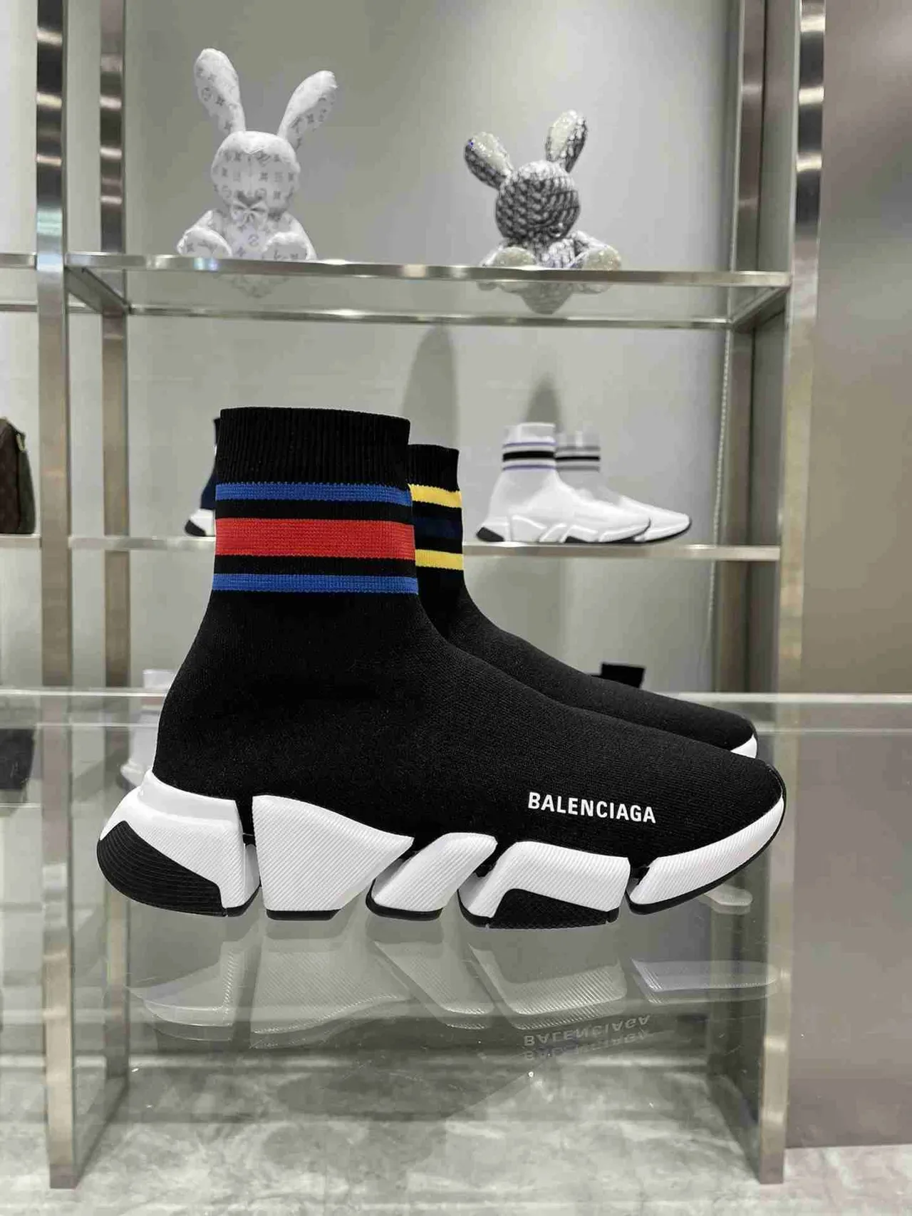 Balenciaga Speed Trainer Black White baskets lifestyle en maille avec ajustement chaussette 9