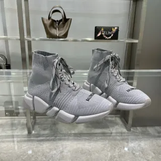 Balenciaga Speed Trainer Gray Knit Lifestyle Sneakers