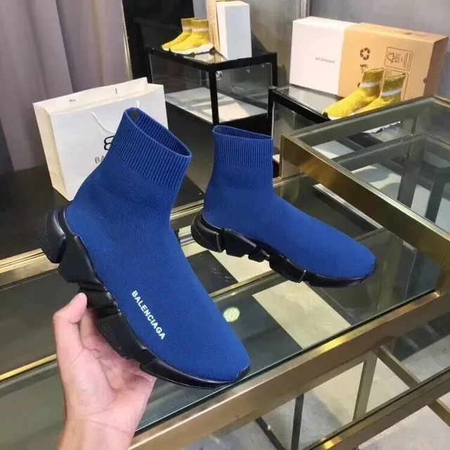 Balenciaga Speed Trainer Sneakers Lifestyle en Bleu Royal Noir 2