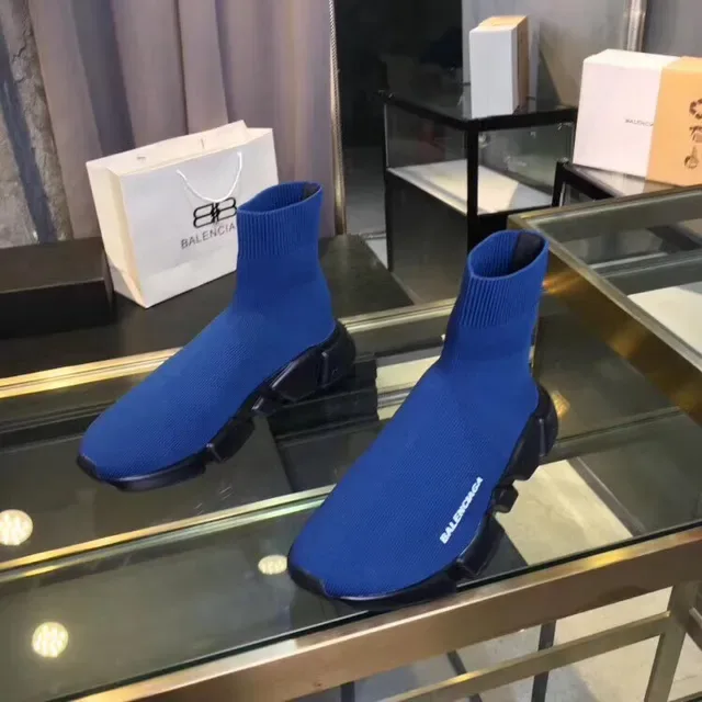 Balenciaga Speed Trainer Sneakers Lifestyle en Bleu Royal Noir 4