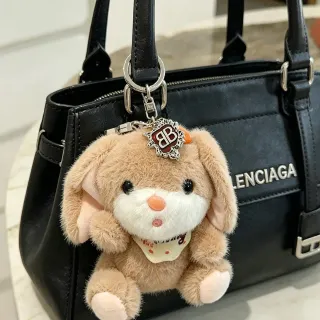 Balenciaga Structured Black Leather Top-Handle Boston Bag