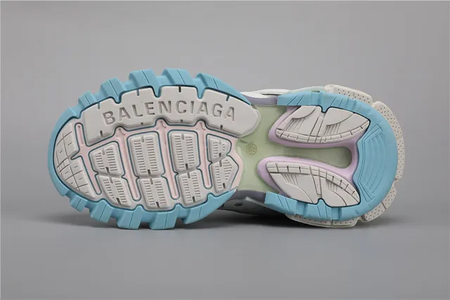 Balenciaga Track حذاء أبيض أزرق فاتح لافندر سميكة حذاء رياضي 6