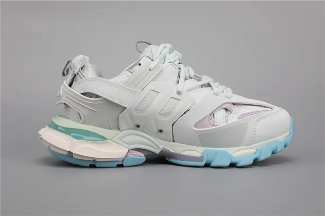 Balenciaga Track حذاء أبيض أزرق فاتح لافندر سميكة حذاء رياضي 8