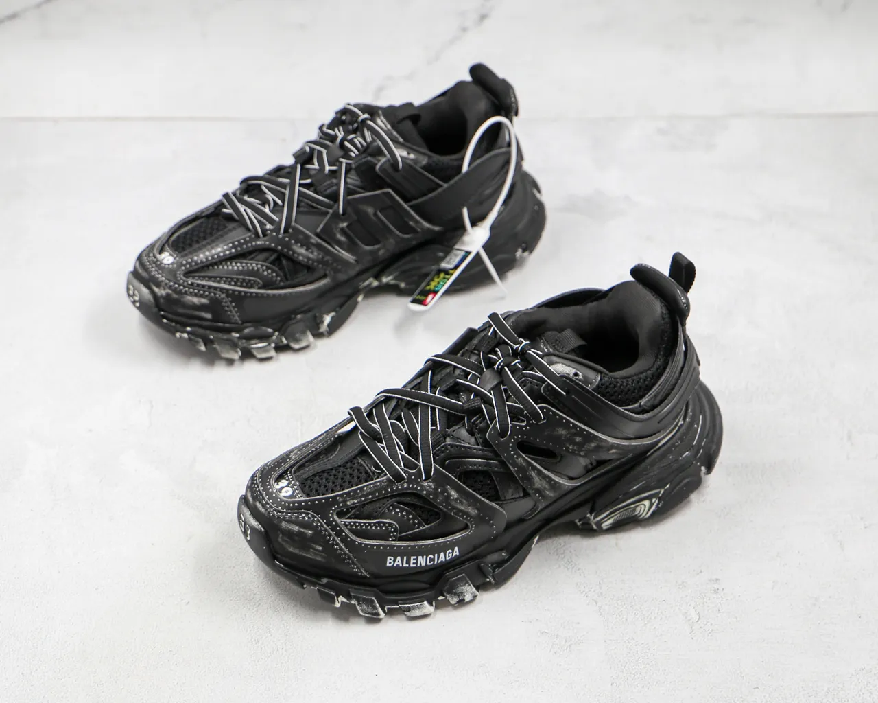 Balenciaga Track Trainer sneakers noirs distressed chunky 5