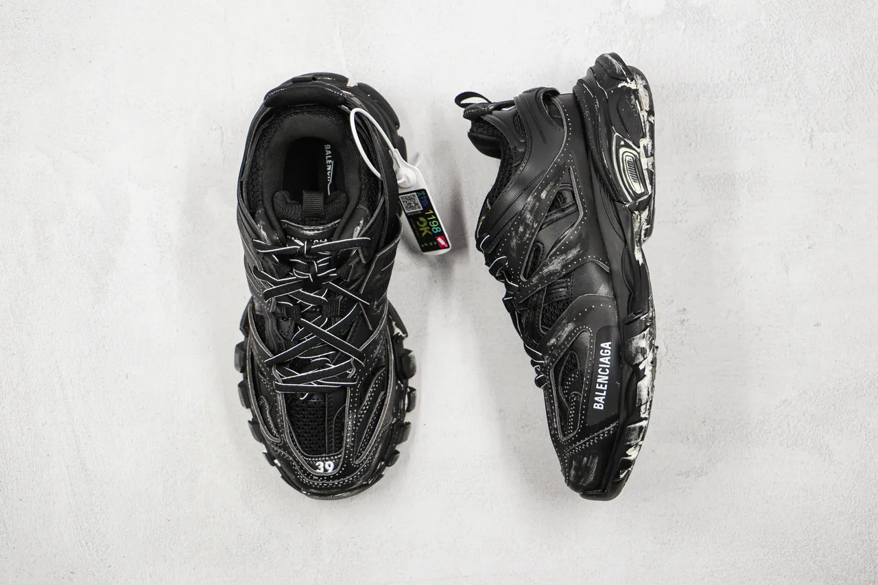 Balenciaga Track Trainer sneakers noirs distressed chunky 6