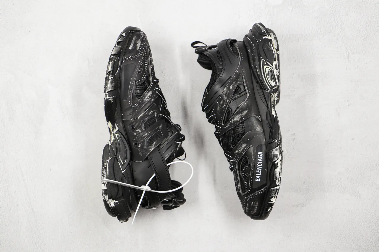 Balenciaga Track Trainer sneakers noirs distressed chunky 7