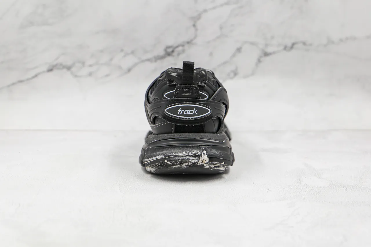 Balenciaga Track Trainer sneakers noirs distressed chunky 9