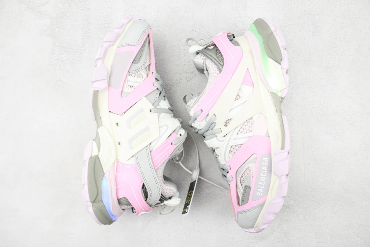Balenciaga Track Trainer Tênis chunky rosa cinza 2