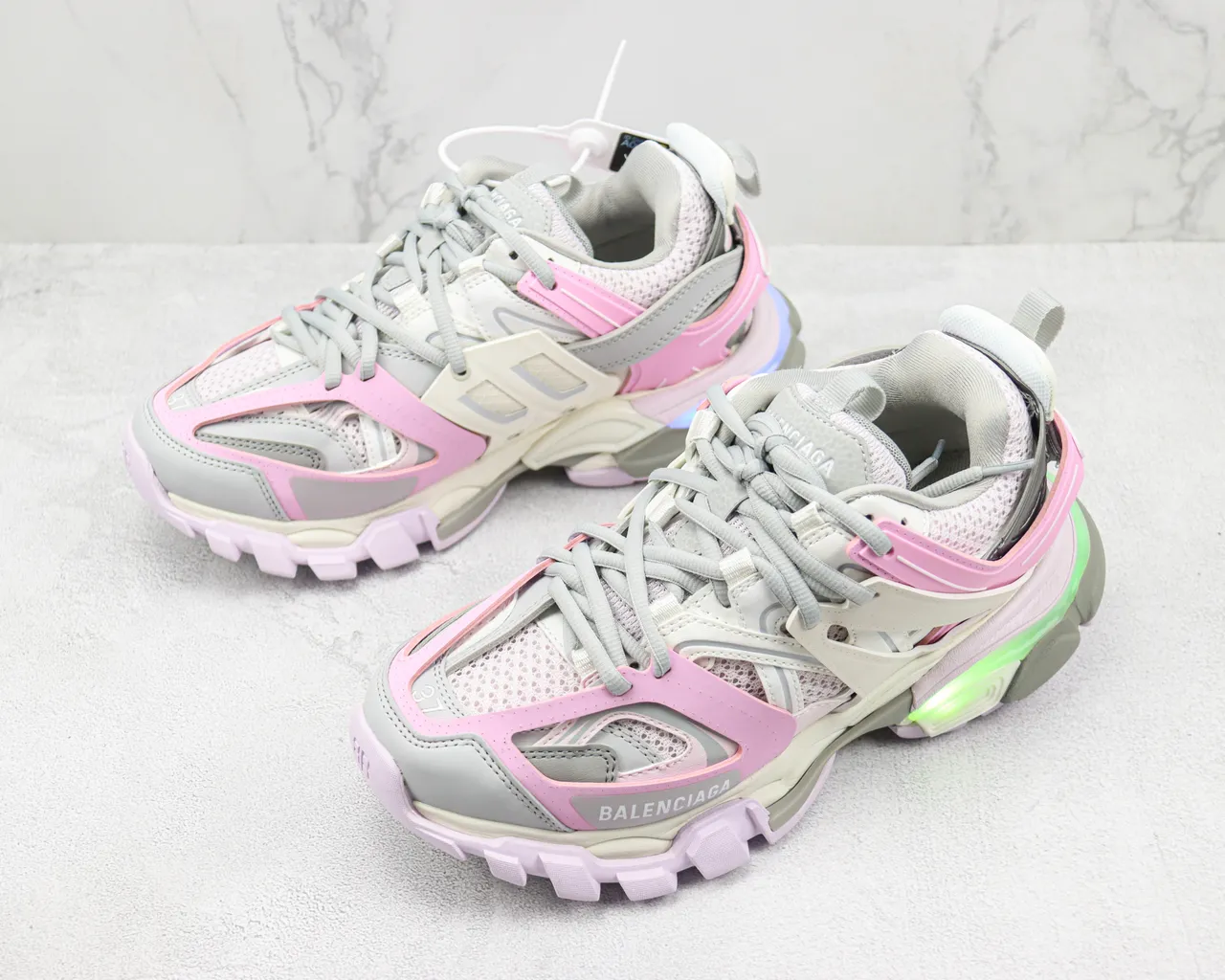 Balenciaga Track Trainer Tênis chunky rosa cinza 4