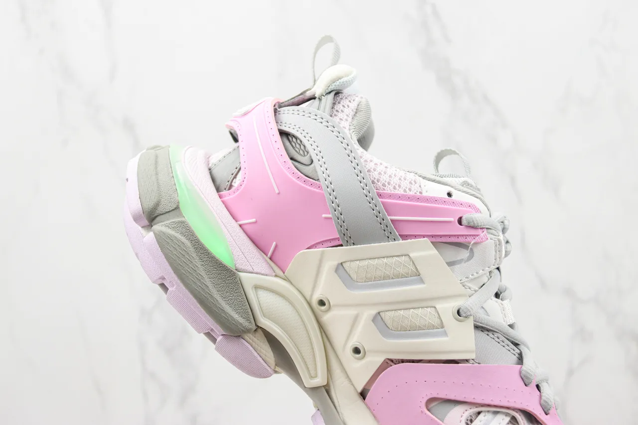 Balenciaga Track Trainer Tênis chunky rosa cinza 5