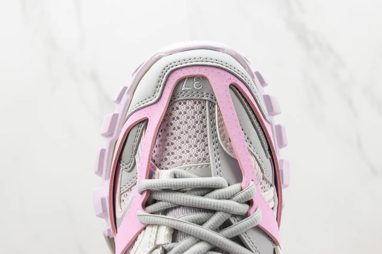 Balenciaga Track Trainer Tênis chunky rosa cinza 6