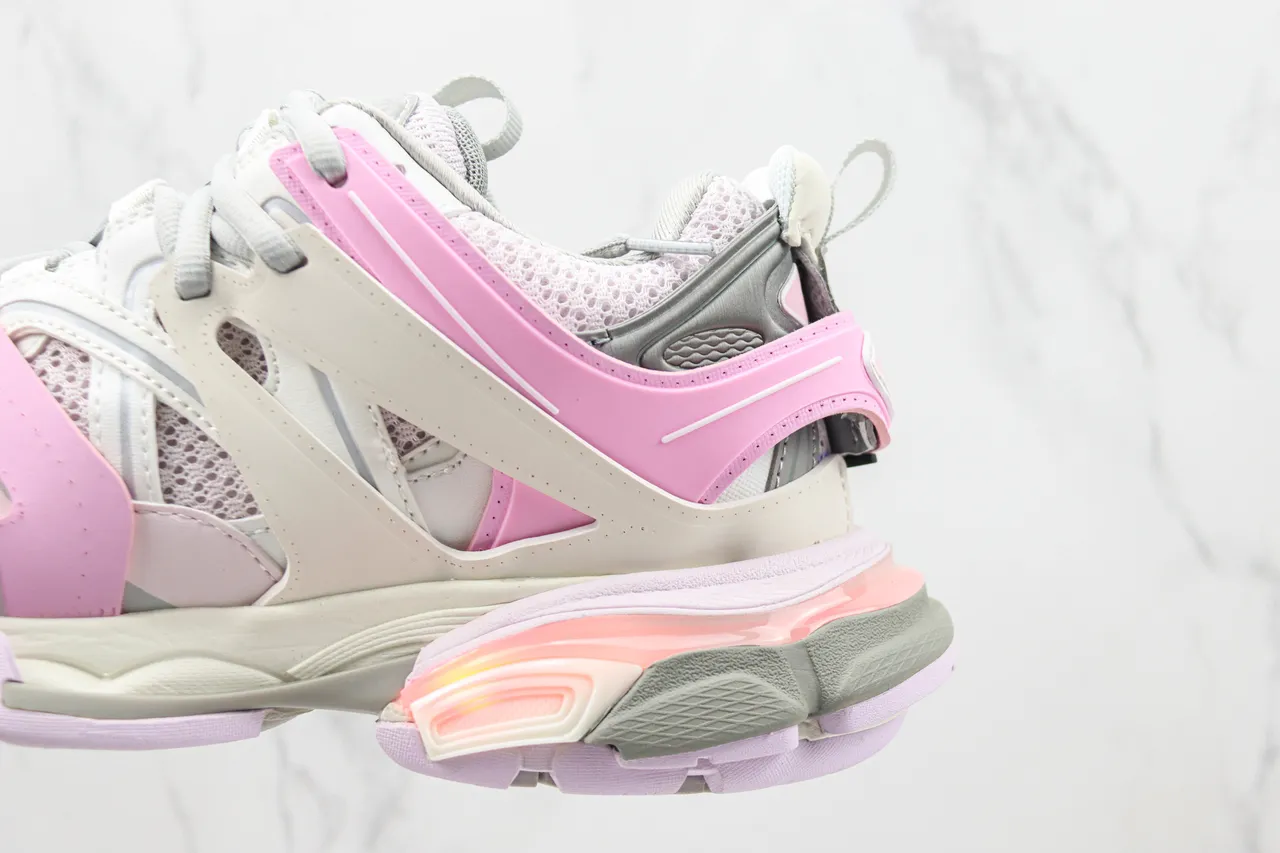 Balenciaga Track Trainer Tênis chunky rosa cinza 7