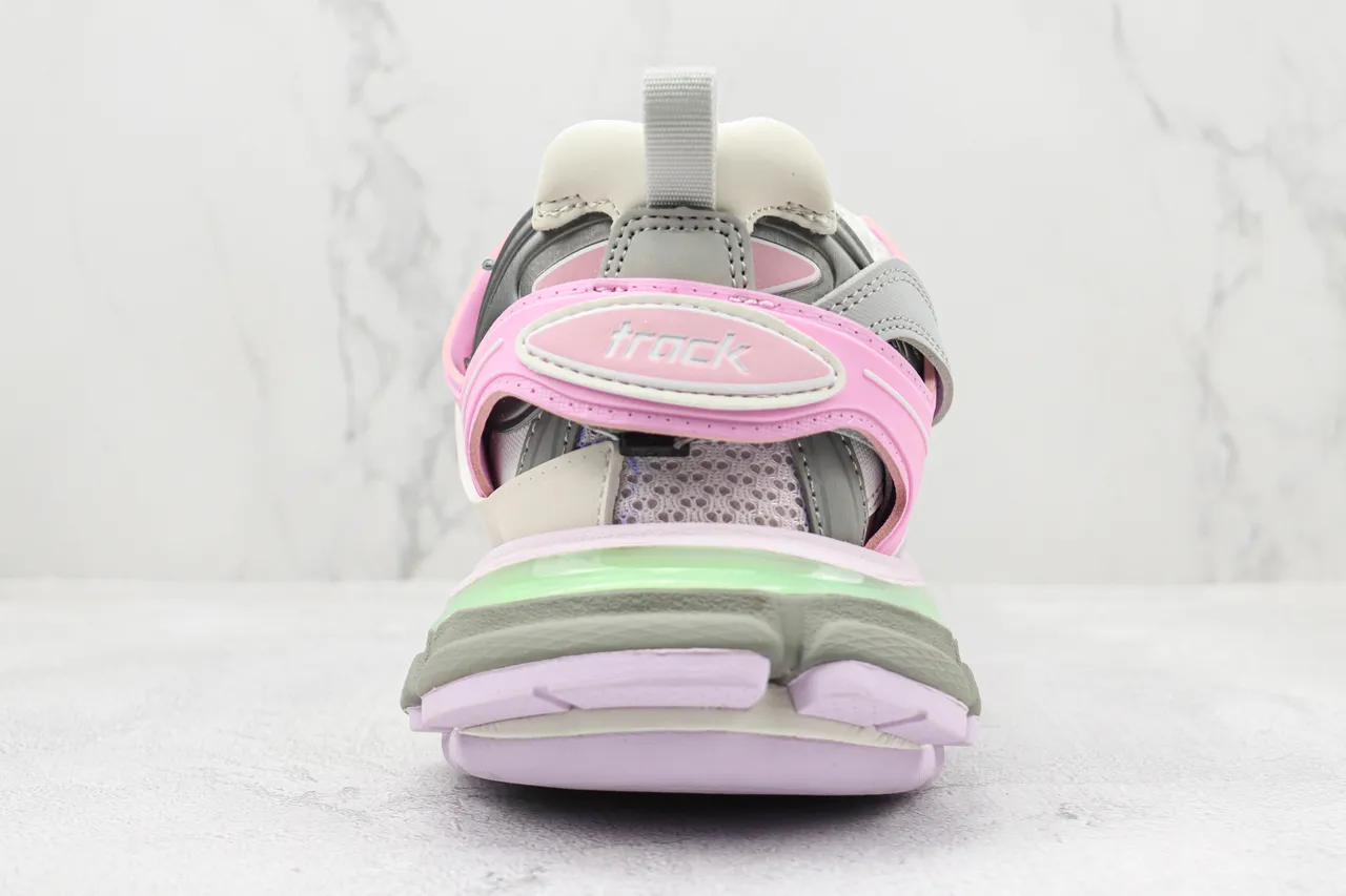 Balenciaga Track Trainer Tênis chunky rosa cinza 9