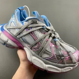Balenciaga Track Trainer Silver Gray Pink Blue Chunky Sneakers
